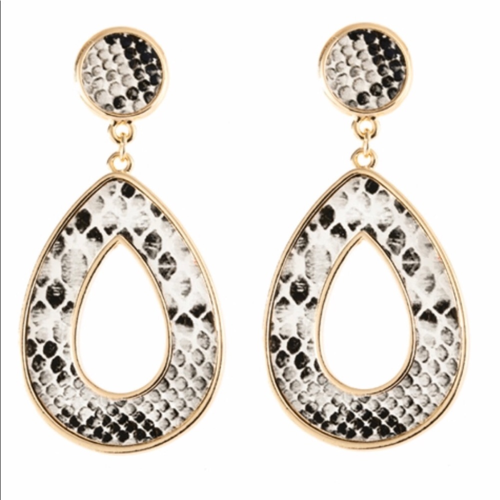 Gold and snake earrings